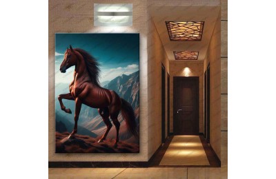 Şahlanan Doru At Dekoratif Tablo dkmr530