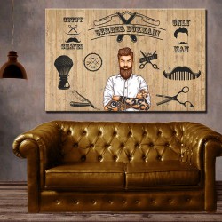 Erkek Berberi Berber Malzemeleri içeren Kuaför Tablosu V2 dkmr206