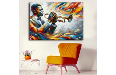 Trompet Çalan Müzisyen Tablosu dkmr548