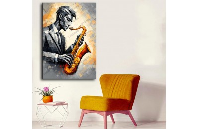 Saksafon Çalan Müzisyen Tablosu dkmr554