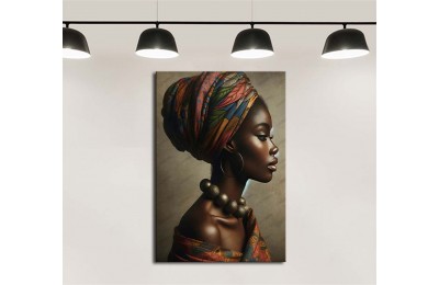 Geleneksel Kıyafetli Afrikalı Kadın Tablosu dkmr557