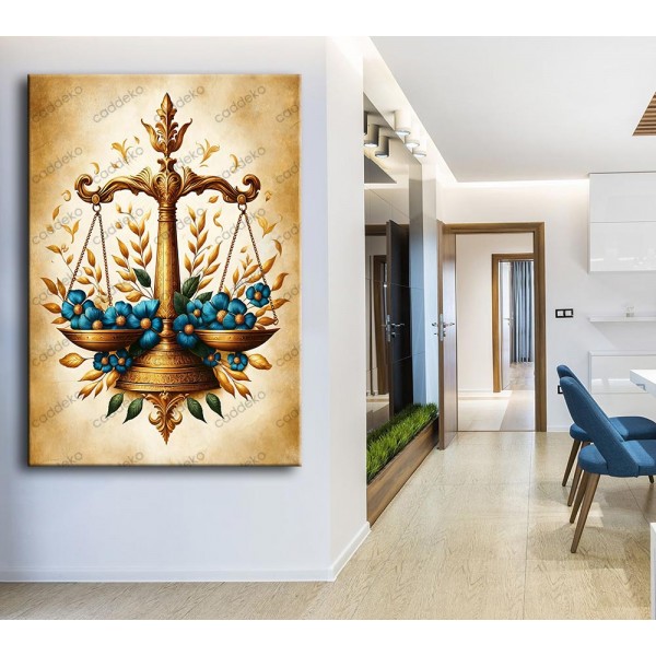 Hukuk Bürosu, Avukatlık Bürosu, Adalet Temalı Dekoratif Tablo Tokmak ve