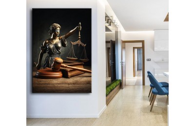 Hukuk Bürosu, Avukatlık Bürosu, Adalet Temalı Dekoratif Tablo Adalet Tanrıçası Themis hkk42