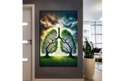 Poliklinik Klinik Hastane Dekorasyonu Medikal Hastane Tabloları Akciğerler hst216