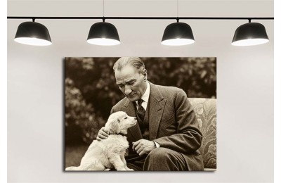 dkm-k64-18 Atataürk Yavru Köpek Severken Tablo 