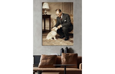 dkm-k64-20 Atataürk Yavru Köpek Severken Tablo 