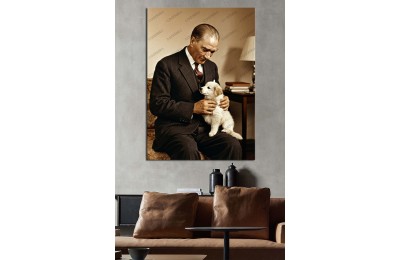 dkm-k64-24 Atataürk Yavru Köpek Severken Tablo 