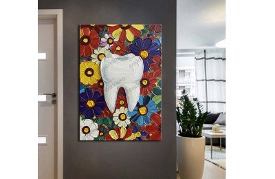 dsc684 Ağız ve Diş Polikliniği, Dişçi Tabloları, Diş Hekimi, Yağlı Boya Gröünüm Tablo