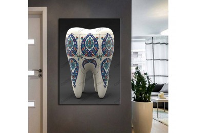 dsc700 Ağız ve Diş Polikliniği, Dişçi Tabloları, Diş Hekimi, Türk Çini Sanatı Süslemesi Tablo