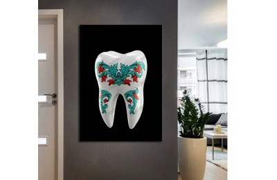 dsc707 Ağız ve Diş Polikliniği, Dişçi Tabloları, Diş Hekimi, Barok Renkli Tablo