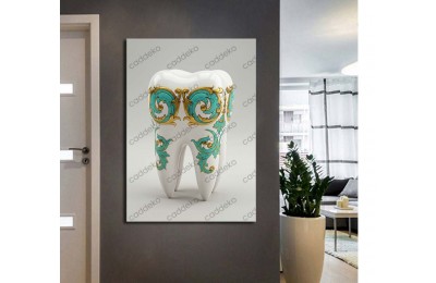 dsc710 Ağız ve Diş Polikliniği, Dişçi Tabloları, Diş Hekimi, Barok Renkli Tablo