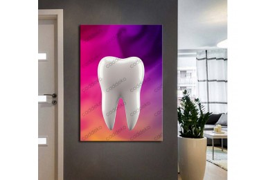 dsc714 Ağız ve Diş Polikliniği, Dişçi Tabloları, Diş Hekimi, Soyut Renkler Tablo