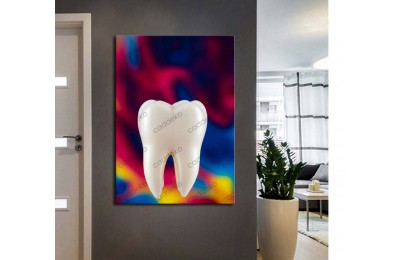 dsc716 Ağız ve Diş Polikliniği, Dişçi Tabloları, Diş Hekimi, Soyut Renkler Tablo