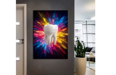 dsc725 Ağız ve Diş Polikliniği, Dişçi Tabloları, Diş Hekimi, Patlayan Renkler Tablo