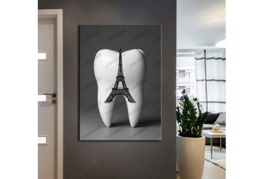 dsc740 Ağız ve Diş Polikliniği, Dişçi Tabloları, Diş Hekimi, Eyfel Kulesi Gravür Tablo