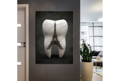 dsc741 Ağız ve Diş Polikliniği, Dişçi Tabloları, Diş Hekimi, Eyfel Kulesi Gravür Tablo