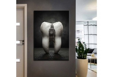 dsc744 Ağız ve Diş Polikliniği, Dişçi Tabloları, Diş Hekimi, Big Ben Londra Gravür Tablo