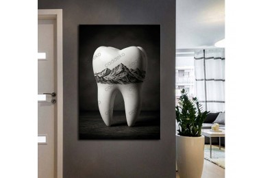 dsc746 Ağız ve Diş Polikliniği, Dişçi Tabloları, Diş Hekimi, Alp Dağları Gravür Tablo