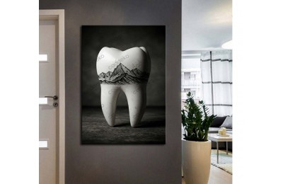 dsc749 Ağız ve Diş Polikliniği, Dişçi Tabloları, Diş Hekimi, Alp Dağları Gravür Tablo