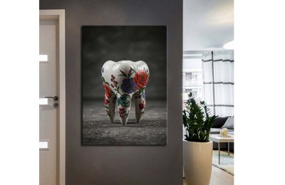 dsc752 Ağız ve Diş Polikliniği, Dişçi Tabloları, Diş Hekimi, Renkli Çiçekler Tablo