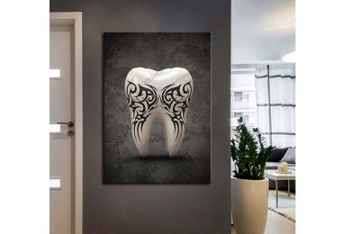 dsc758 Ağız ve Diş Polikliniği, Dişçi Tabloları, Diş Hekimi, Tribal Gravür Tablo