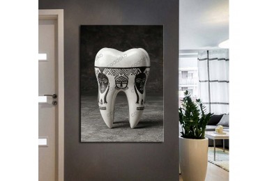 dsc765 Ağız ve Diş Polikliniği, Dişçi Tabloları, Diş Hekimi, Afrika Figür Gravür Tablo