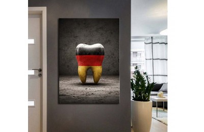 dsc789 Ağız ve Diş Polikliniği, Dişçi Tabloları, Diş Hekimi, Almanya Bayrağı Tablo