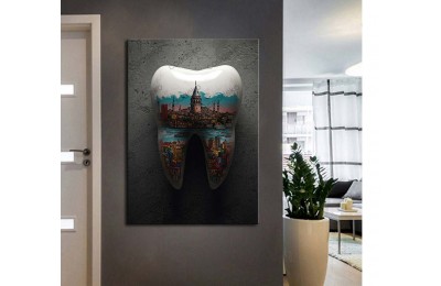 dsc811 Ağız ve Diş Polikliniği, Dişçi Tabloları, Diş Hekimi, İstanbul Galata Kulesi Tablo