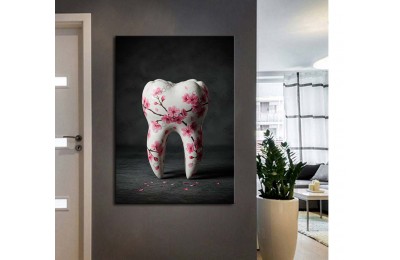 dsc855 Ağız ve Diş Polikliniği, Dişçi Tabloları, Diş Hekimi, Kiraz Çiçekleri Tablo