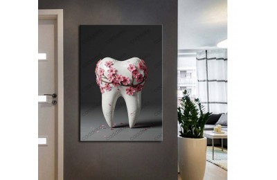 dsc856 Ağız ve Diş Polikliniği, Dişçi Tabloları, Diş Hekimi, Kiraz Çiçekleri Tablo
