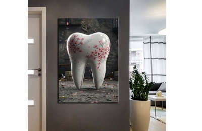 dsc860 Ağız ve Diş Polikliniği, Dişçi Tabloları, Diş Hekimi, Kiraz Çiçekleri Tablo