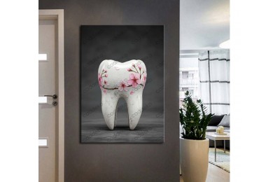 dsc862 Ağız ve Diş Polikliniği, Dişçi Tabloları, Diş Hekimi, Kiraz Çiçekleri Tablo