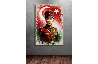 dkm-k64-27Atatürk Çok Renkli Kanvas Tablo
