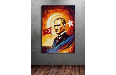 dkm-k64-28Atatürk Çok Renkli Kanvas Tablo