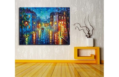 dkmr609 Dekoratif Çok Renkli Şehir Temalı Tablo