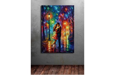 dkmr612 Dekoratif Çok Renkli Aşk ve Romantizm Temalı Tablo