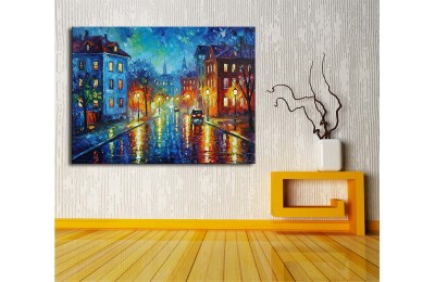 dkmr614 Dekoratif Çok Renkli Şehir Temalı Tablo