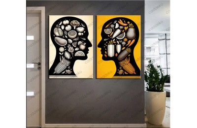 Beslenme Diyetisyen Tablosu İkili Set knsr82