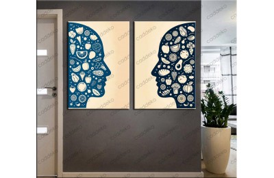 Beslenme Diyetisyen Tablosu İkili Set knsr83