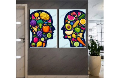 Beslenme Diyetisyen Tablosu İkili Set knsr85