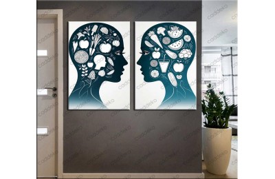 Beslenme Diyetisyen Tablosu İkili Set knsr86