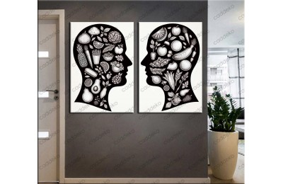 Beslenme Diyetisyen Tablosu İkili Set knsr88