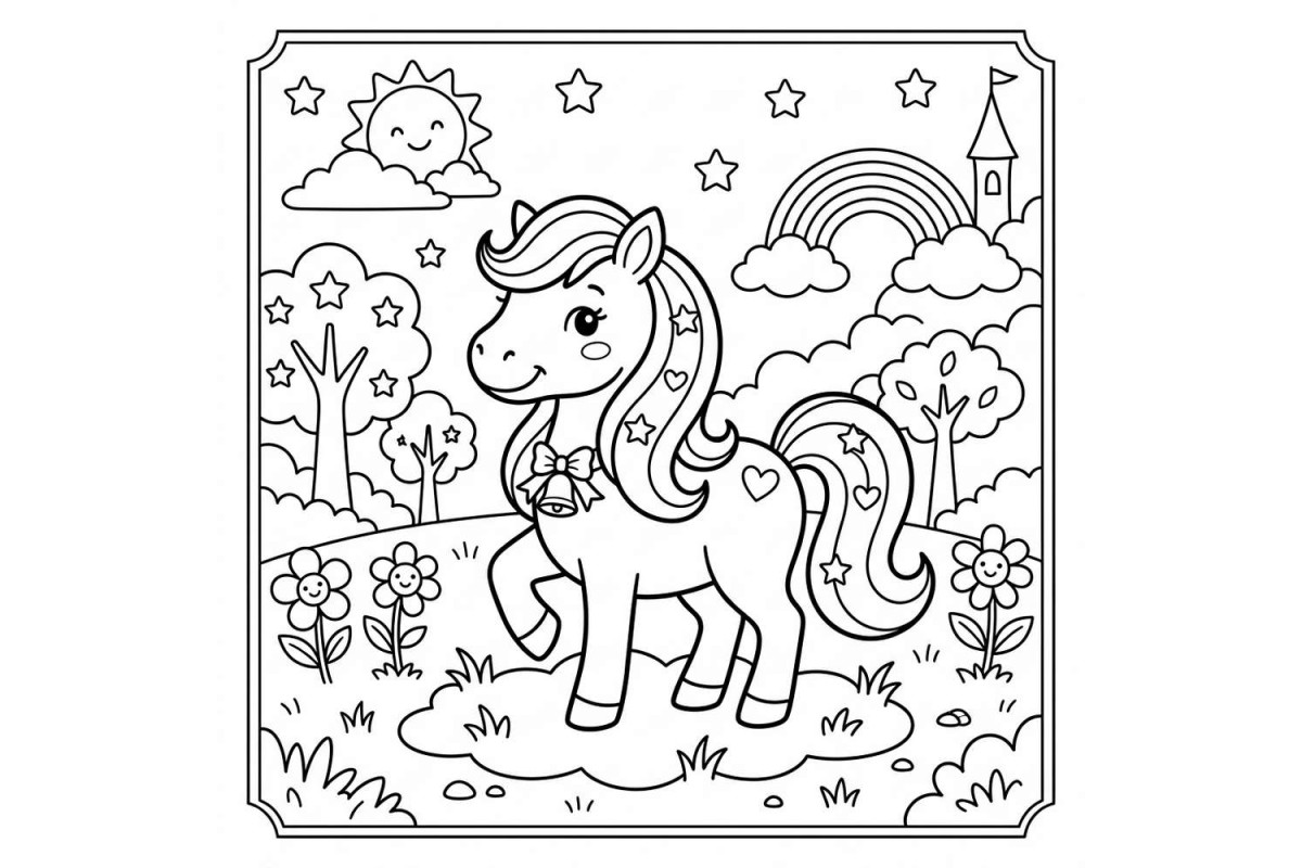 Pony Çocuklar İçin Yapışkanlı Kanvas Bezi Resim Boyama BYM-10 Pony Çocuklar İçin Yapışkanlı Kanvas Bezi Resim Boyama BYM-10