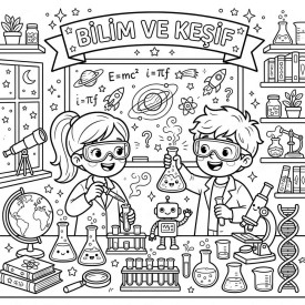 Minik Kaşifler Çocuklar İçin Yapışkanlı Kanvas Bezi Resim Boyama BYM-18