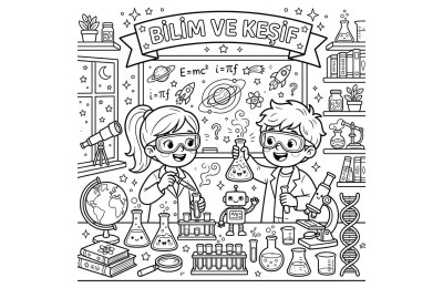 Minik Kaşifler Çocuklar İçin Yapışkanlı Kanvas Bezi Resim Boyama BYM-18