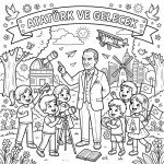 Atatürk ve Gelecek Çocuklar İçin Yapışkanlı Kanvas Bezi Resim Boyama BYM-24 Atatürk ve Gelecek Çocuklar İçin Yapışkanlı Kanvas Bezi Resim Boyama BYM-24