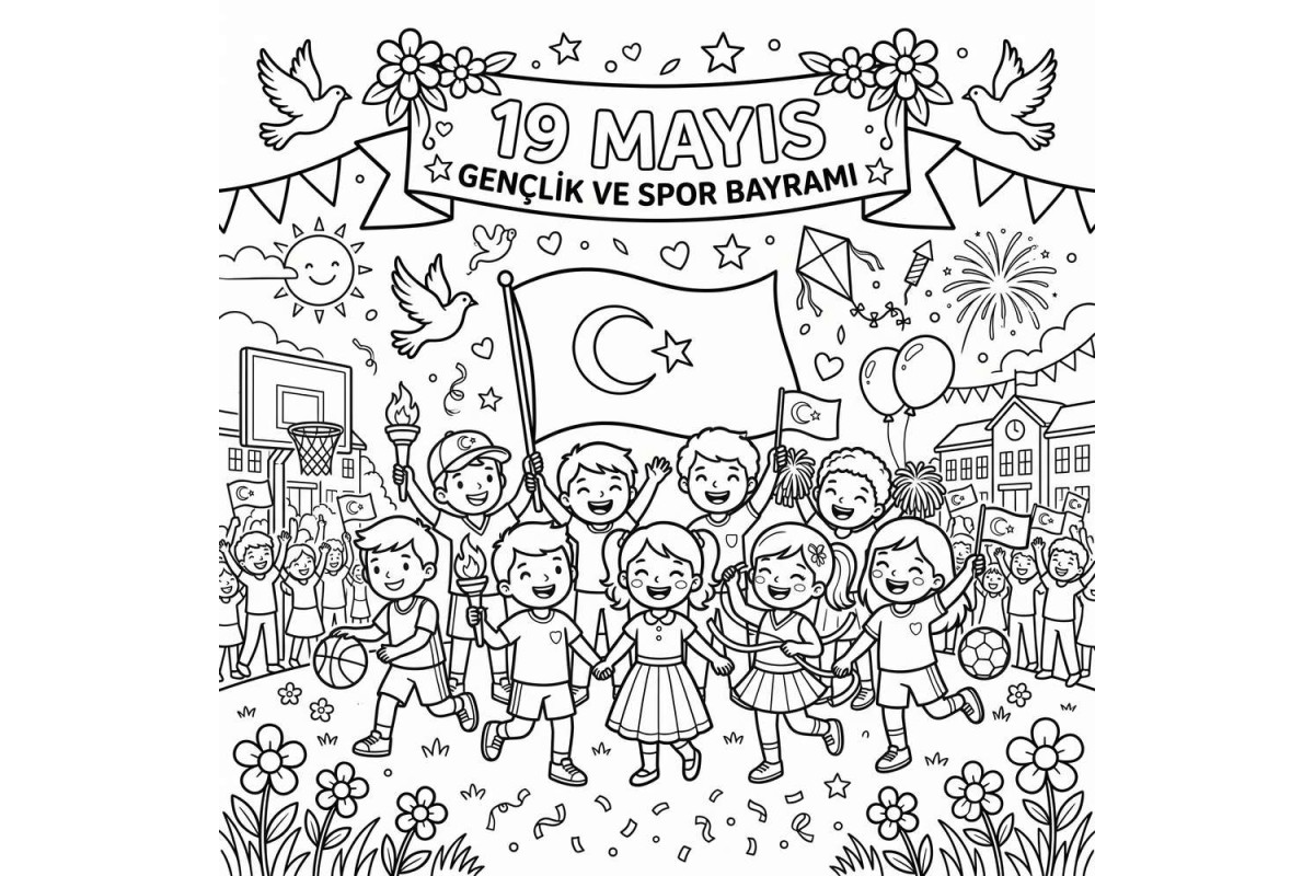 19 Mayıs Gençlik ve Spor Bayramı Çocuklar İçin Yapışkanlı Kanvas Bezi Resim Boyama BYM-30 19 Mayıs Gençlik ve Spor Bayramı Çocuklar İçin Yapışkanlı Kanvas Bezi Resim Boyama BYM-30