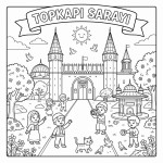 Topkapı Sarayı Çocuklar İçin Yapışkanlı Kanvas Bezi Resim Boyama BYM-31 Topkapı Sarayı Çocuklar İçin Yapışkanlı Kanvas Bezi Resim Boyama BYM-31