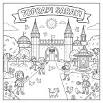 Topkapı Sarayı Çocuklar İçin Yapışkanlı Kanvas Bezi Resim Boyama BYM-40 Topkapı Sarayı Çocuklar İçin Yapışkanlı Kanvas Bezi Resim Boyama BYM-40