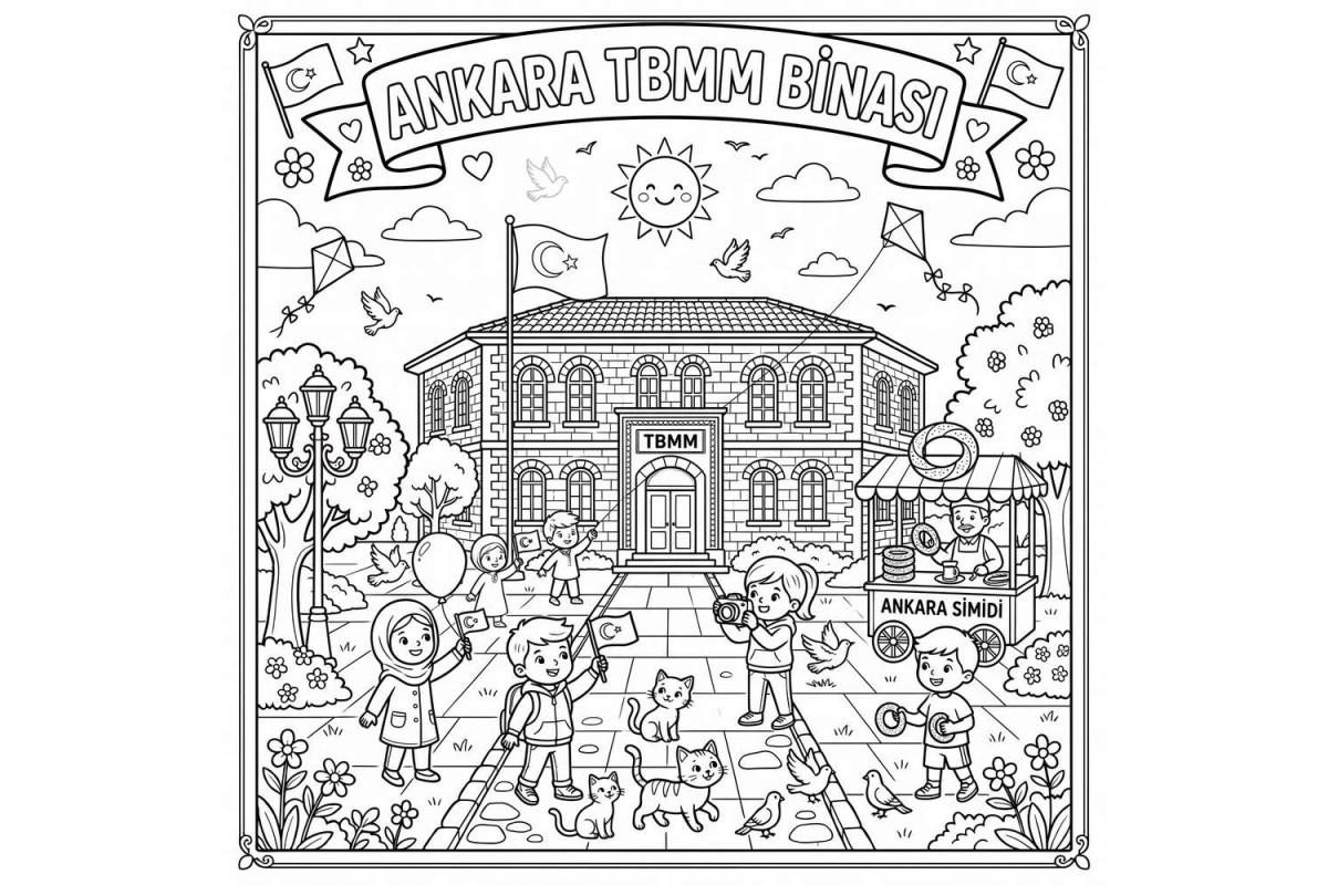 Ankara TBMM Çocuklar İçin Yapışkanlı Kanvas Bezi Resim Boyama BYM-41 Ankara TBMM Çocuklar İçin Yapışkanlı Kanvas Bezi Resim Boyama BYM-41